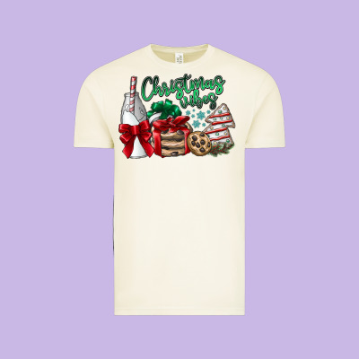 Christmas Vibes Vintage Tee Designed By Cowhidedigitalart