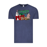 Vintage Denim Christmas Vibes Vintage Tee - CowhideDigitalArt