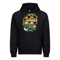 Black Arizona Map Sunflower Cactus Serape Urban Hoodie - RanaPortraitStore