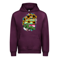 Mauve Wine Arizona Map Sunflower Cactus Serape Urban Hoodie - RanaPortraitStore