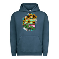 Pigment Midnight Navy Arizona Map Sunflower Cactus Serape Urban Hoodie - RanaPortraitStore