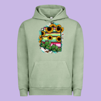 Arizona Map Sunflower Cactus Serape Urban Hoodie Designed By Ranaportraitstore