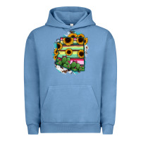 Pigment Pebble Blue Arizona Map Sunflower Cactus Serape Urban Hoodie - RanaPortraitStore