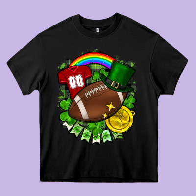 St. Patrick's Day American Football Heavy Core Tee Designed By Fadigitalartstudio