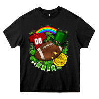 Black St. Patrick's Day American Football Heavy Core Tee - FaDigitalArtStudio