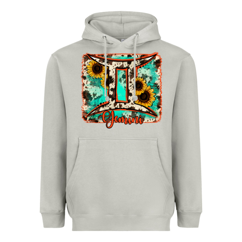 Gemini Turquoise Cowhide Heavyweight Hoodie by RanaPortraitStore | Teevron
