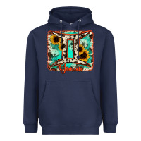 Navy gemini turquoise cowhide Heavyweight Hoodie - RanaPortraitStore