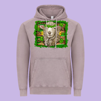 St Patricks Day Sheep Shamrock Gold  Serape Leopard Glitter Vintage Hoodie Designed By Artiststas