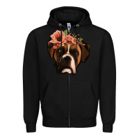 Black floral boxer Zipper Hoodie - Jasminsmagicworld