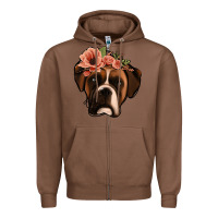 Chestnut floral boxer Zipper Hoodie - Jasminsmagicworld