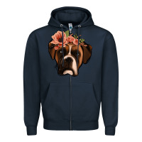 Navy floral boxer Zipper Hoodie - Jasminsmagicworld