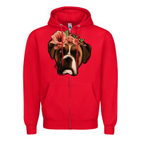 Red floral boxer Zipper Hoodie - Jasminsmagicworld