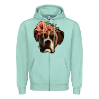 Seafoam floral boxer Zipper Hoodie - Jasminsmagicworld