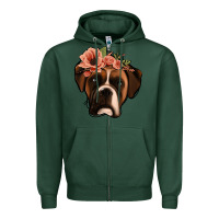 Sports Green floral boxer Zipper Hoodie - Jasminsmagicworld