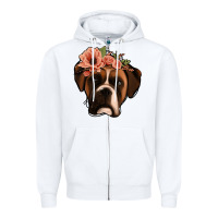 White floral boxer Zipper Hoodie - Jasminsmagicworld