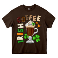 Chocolate Brown Irish coffee St. Patrick's Day Heavy Core Tee - FaDigitalArtStudio