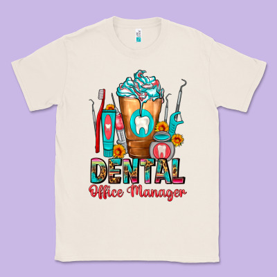 Dental Office Manager Cold Drink Frappe Classic Tee Designed By Fadigitalartstudio