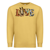 Antique Gold love horse sunflower Premium Sweatshirt - RanaPortraitStore