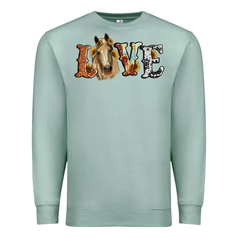 Love Horse Sunflower Premium Sweatshirt by RanaPortraitStore | Teevron