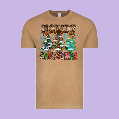 Howdy Christmas Vintage Tee Designed By Cowhidedigitalart