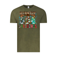 Vintage Olive Howdy Christmas Vintage Tee - CowhideDigitalArt