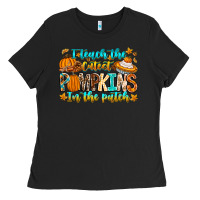 Black i teach the cutest pumpkins in the patch Ladies Tee - CowhideDigitalArt