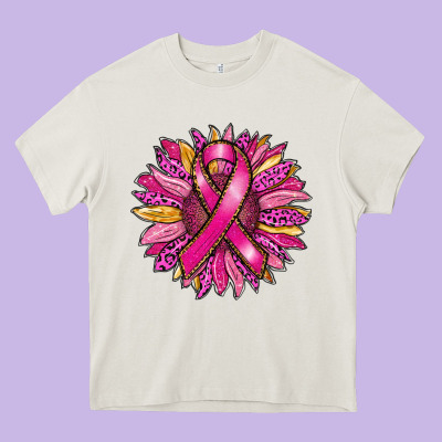 Breast Cancer Sunflower Heavy Core Tee Designed By Ranaportraitstore