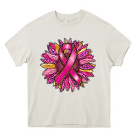 Cream breast cancer sunflower Heavy Core Tee - RanaPortraitStore
