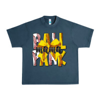 Midnight Navy ball park mama Urban Heavy Tee - CowhideDigitalArt