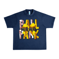 Navy ball park mama Urban Heavy Tee - CowhideDigitalArt