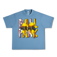 Pebble Blue ball park mama Urban Heavy Tee - CowhideDigitalArt