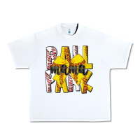 White ball park mama Urban Heavy Tee - CowhideDigitalArt