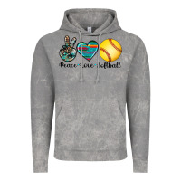 Cloud Rock peace love softball Vintage Hoodie - Artiststas
