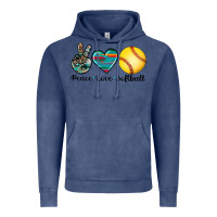Vintage Denim peace love softball Vintage Hoodie - Artiststas