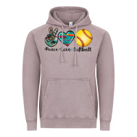 Vintage Zinc peace love softball Vintage Hoodie - Artiststas
