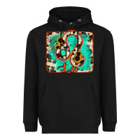 Black leo turquoise cowhide Heavyweight Hoodie - RanaPortraitStore