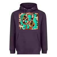 Plum leo turquoise cowhide Heavyweight Hoodie - RanaPortraitStore