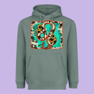Leo Turquoise Cowhide Heavyweight Hoodie Designed By Ranaportraitstore