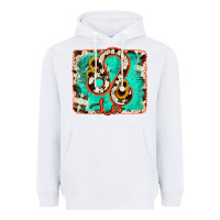 White leo turquoise cowhide Heavyweight Hoodie - RanaPortraitStore