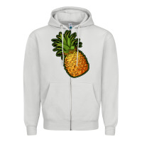 Dove Grey pineapple Zipper Hoodie - Jasminsmagicworld