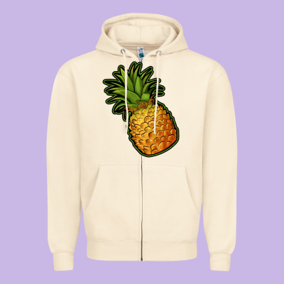 Pineapple Zipper Hoodie Designed By Jasminsmagicworld