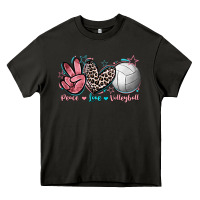 Asphalt Peace Love Volleyball Heavy Core Tee - FaDigitalArtStudio