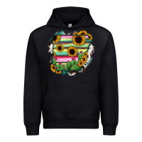 Black Arkansas Map Sunflower Cactus Serape Urban Hoodie - RanaPortraitStore