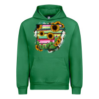 Emerald Arkansas Map Sunflower Cactus Serape Urban Hoodie - RanaPortraitStore