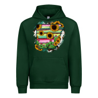 Forest Green Arkansas Map Sunflower Cactus Serape Urban Hoodie - RanaPortraitStore