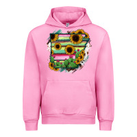 Fuchsia Pink Arkansas Map Sunflower Cactus Serape Urban Hoodie - RanaPortraitStore