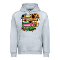 Heather Grey Arkansas Map Sunflower Cactus Serape Urban Hoodie - RanaPortraitStore