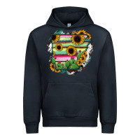 Navy Arkansas Map Sunflower Cactus Serape Urban Hoodie - RanaPortraitStore