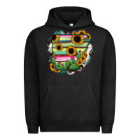 Pigment Black Arkansas Map Sunflower Cactus Serape Urban Hoodie - RanaPortraitStore