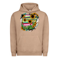 Pigment Burro Arkansas Map Sunflower Cactus Serape Urban Hoodie - RanaPortraitStore